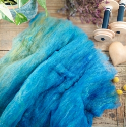 Art Batt No.13- merino wool with glitttery nylon, Woolento 