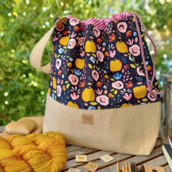 Knitting Project Bag, XL, apple
