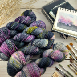 HANNA  ručne farbená priadza na pletenie, jemná vlna merino worsted, Woolento