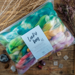 Lucky bag XL SPRING, color mix of wool for spinning or felting