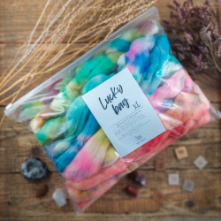 Lucky bag XL SUMMER, color mix of wool for spinning or felting 